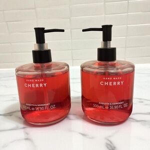 Asquith & Somerset Cherry Hand Wash 2 Pack 16.9 oz Glass Bottles